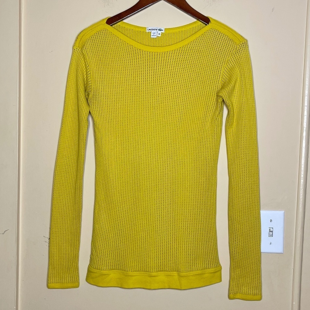Lacoste Yellow Knit Women's Top